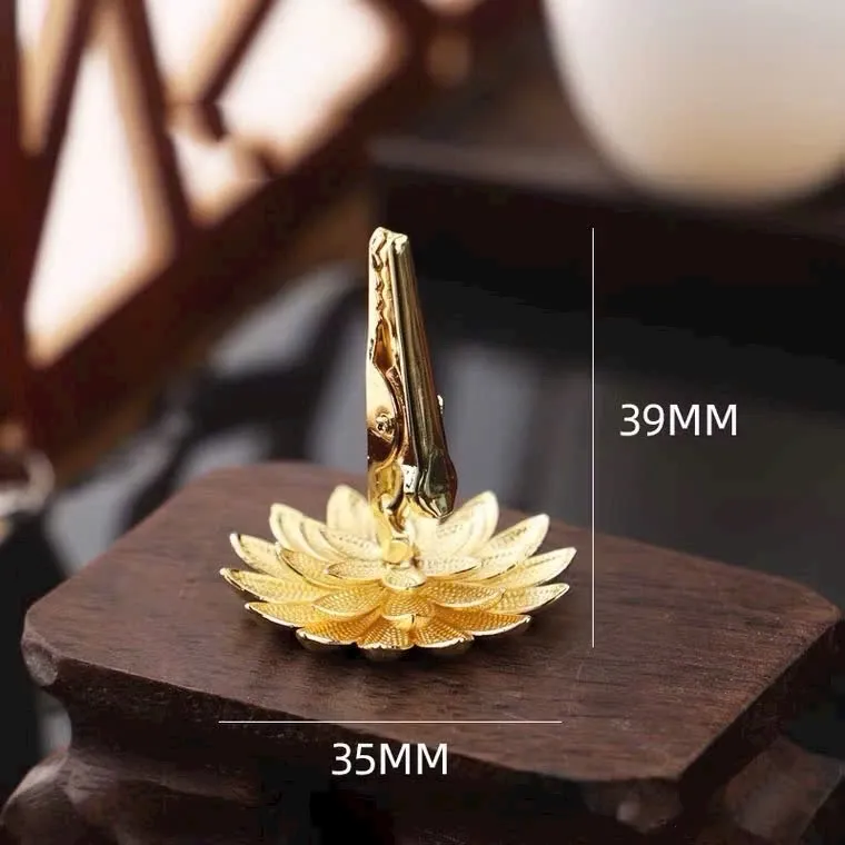 Incense Holder for Coil &amp; Cloud Incense – Buddha Hand &amp; Chrysanthemum Clip (6 cm)